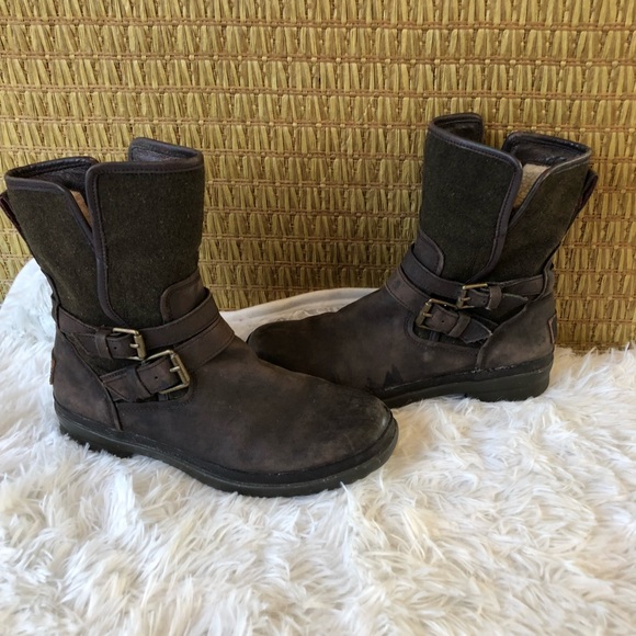 UGG Shoes - UGG 7.5 Simmens Leather wool blend color Stout